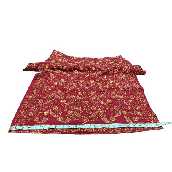 Indian Red Floral Embroidered Short Sleeve Kurta Dress and Pants 2 Piece Set - Picture 10 of 16